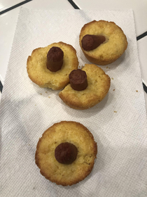 My wife said she found a recipe for making corn dogs in the air fryer Sounded great These little boner muffins are not what I was expecting
