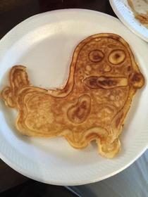 My wifes attempt of a dickbutt pancake