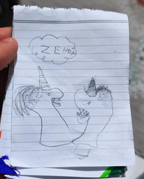 My -year-old cousins depiction of unicorns
