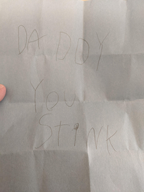 My  year old daughter just handed me this urgent message