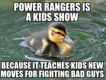 My  year old nephew just explained to me why Power Rangers is a kids show