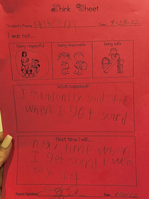 Nephew got sent home from third grade with this note