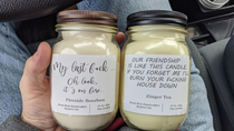 New candles my cousin made for  Had to get some