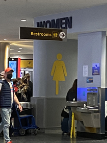 Newark airport bathroom sign is leg-endary