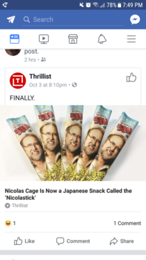 Nicholas Cage is now a Japanese snack called the Nicolastick