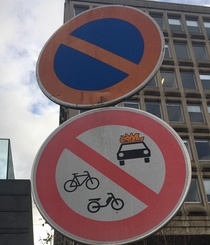 No bikes or cars on fire Sign in Luxembourg