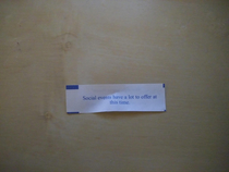 No fortune cookie THEY DO NOT