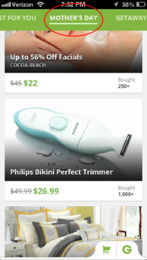 No Groupon I will not be purchasing this for my mother