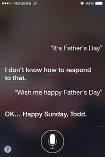 No love from Siri on this Fathers Day 