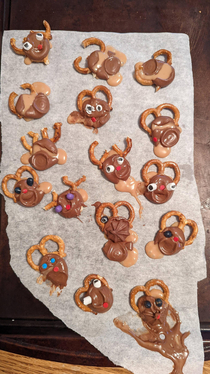 Not all Christmas cookie projects work out Exhibit one reindeer