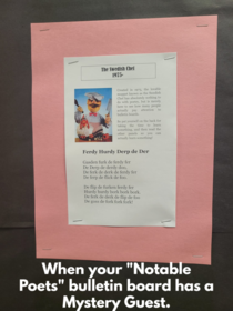 Notable Poets School Bulletin Board for National Poetry Month in April