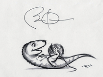 Obamas signature is totally a cartoon baby T-Rex playing with a ball of yarn