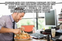 Office etiquette with regards to ones lunch hour