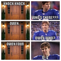 Oh Eli youre such an easy targetunlike your receivers