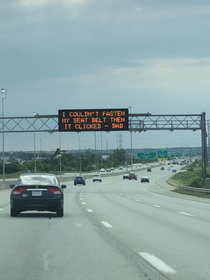 Ohios message sign reminding you to buckle up in a clever way Happy Fathers Day