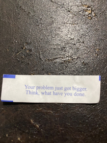 Ominous fortune cookie