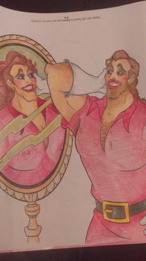 One of the best posts of all time on rcoloringcorruptions What Gaston does when hes home alone