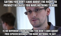 One of the greatest things Ive heard from Edward Snowden regarding bill C- and surveillance in general