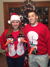 Our home made sweaters for grandmas contest