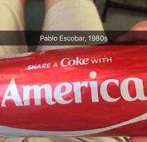 Pablo Escobar sharing coke with American