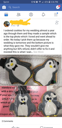 Penguin cookies for a wedding