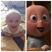 People always tell me my son looks like Jack Jack from The Incredibles I think theyre right