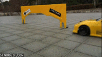 Perfectly looped gif of a car looping around 