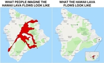 Perspective What people think the Hawaii lava flow looks like VS reality