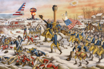 Photo of the Continental Army taking over the airport th century colorized OC