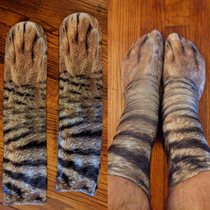 Photorealistic cat paw socks