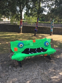 Pic #1 - Either my town is trying to be creative or some poor old women dropped acid and went ape shit with her knitting needles