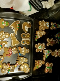 Pic #1 - Girlfriend decided to bake gingerbread cookies and got frustrated when she wasnt good at decorating them