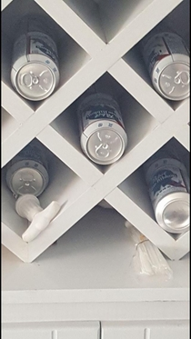 Pic #1 - My friend is studying abroad in China and his host family has PBR on display like fine wine