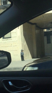 Pic #1 - My son is waiting for me and it looks like he is waiting for a drug dealer