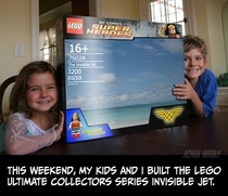 Pic #1 - This weekend my kids and I built the Lego Invisible Jet  x-post from rLego