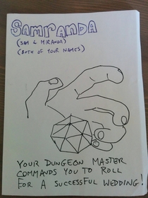 Pic #1 - When your Dungeon Master forgets to buy you a wedding card