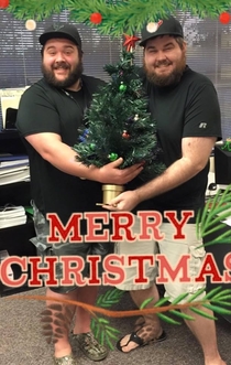 Pic #2 - Coworkers say we look alike So we took charge of the office Christmas card
