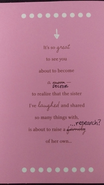 Pic #2 - I finished my PhD This is the card my sister gave me