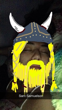 Pic #2 - I like to draw on the Snapchats of my sleeping girlfriend She might kill me for this