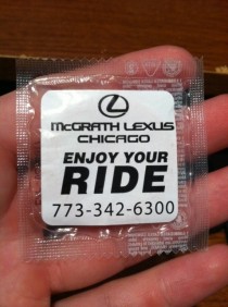 Pic #2 - My friends dad works for Lexus and was handing these out at the gay pride parade in Chicago a few weeks ago