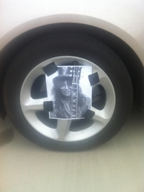 Pic #2 - One of my coworkers is leaving the company today so we slashed his tires