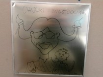 Pic #20 - Every week I draw a new version of my co-worker on his dry erase board He is a quiet  year old man and doesnt really know how to feel about this