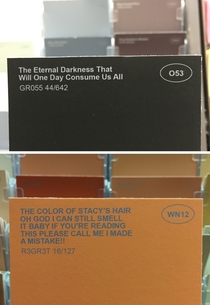 Pic #3 - I renamed some of the paint colors at the hardware store