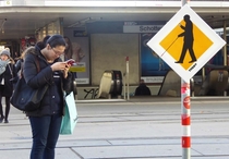 Pic #5 - Street signs warning of technically blind pedestrians