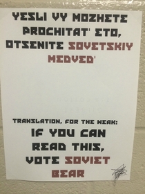 Pic #6 - So my school is holding elections for student council and someone has decided to run as Soviet Bear