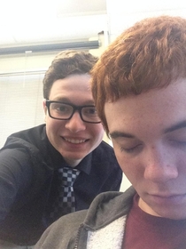 Pic #8 - I like taking selfies with classmates who fall asleep in class