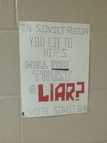 Pic #8 - So my school is holding elections for student council and someone has decided to run as Soviet Bear