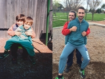 Pic #9 - for my Mums birthday my brother and I recreated our most awkward childhood photos as fully grown adults