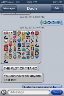 Plot of Titanic in Emoji