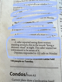 Police report watch out for those demonic women in Montana